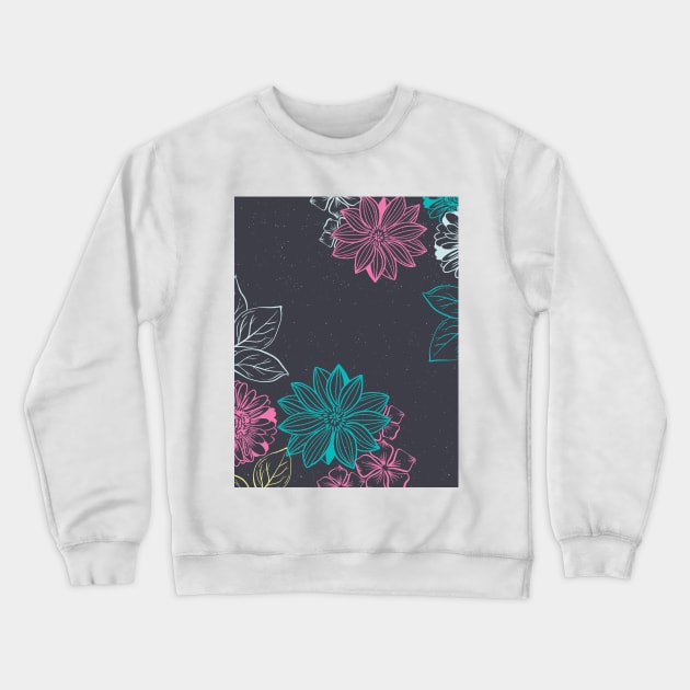 Flowers pattern colorful roses - cute beautiful flower mask- flower bloom Crewneck Sweatshirt by jack22